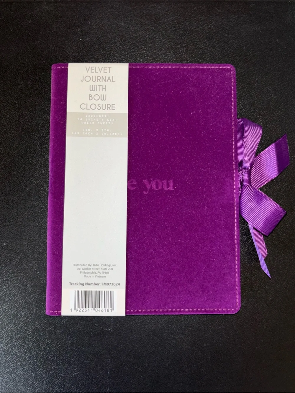 Three Velvet Journals with Bow Closures